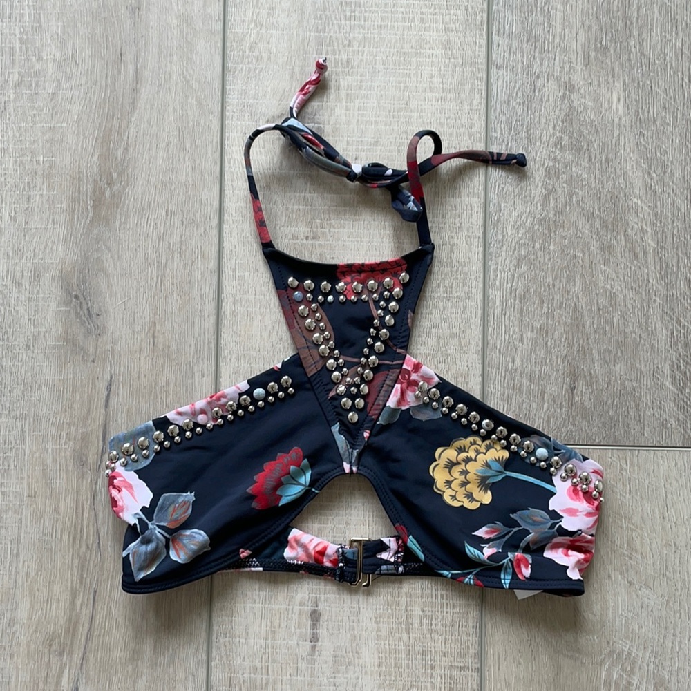 floral beach riot bikini top